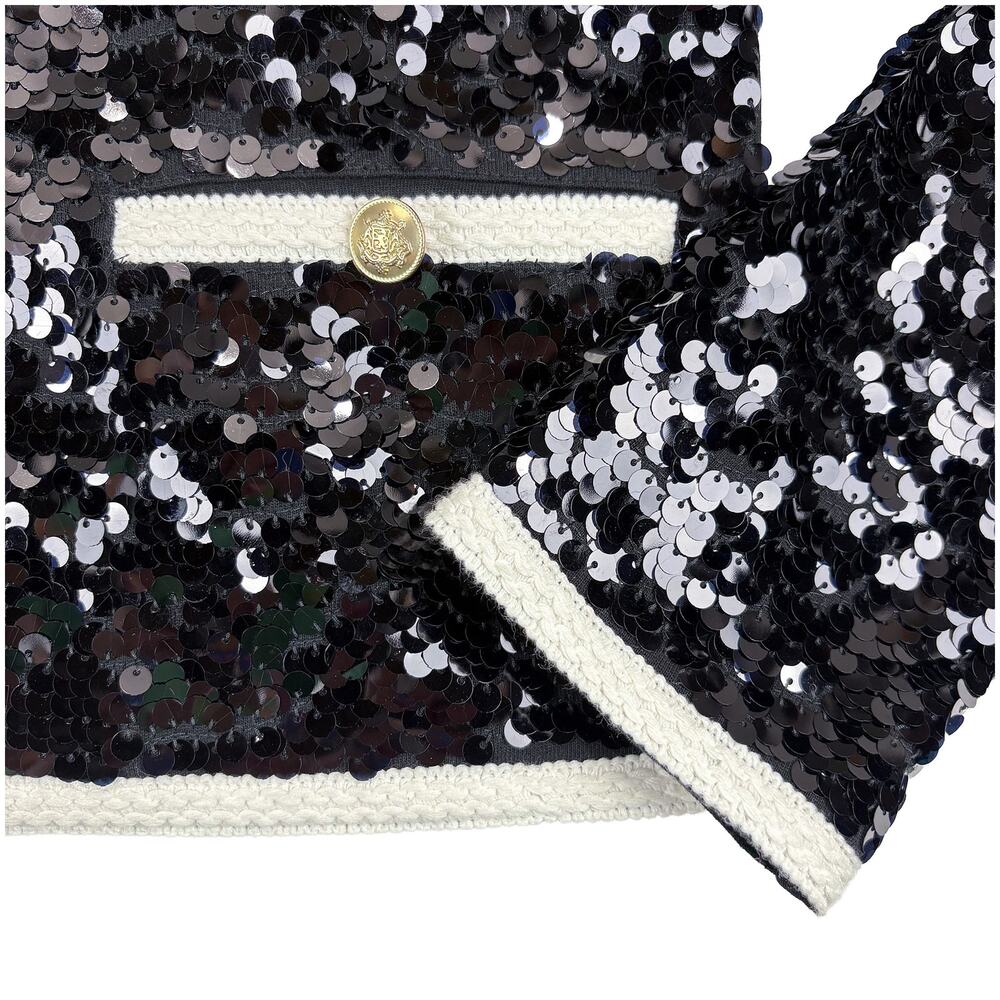J Crew Mariner Jersey Lady Jacket NWT Women XS Black Sequin Blazer Holiday - Picture 7 of 10